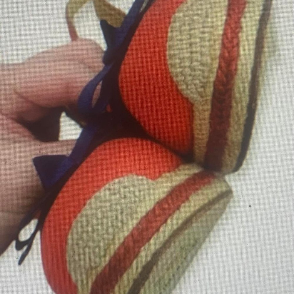 KATE SPADE Sweetie Red Espadrille Wedges Size 9.5 - Picture 10 of 10